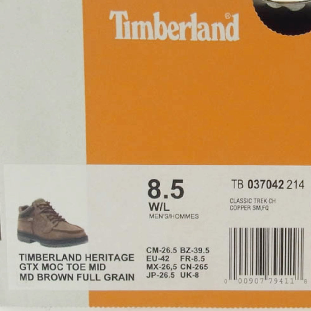 Timberland ティンバーランド 37042 ヘリテージ GTX モックトゥ ミッド ブーツ ブラウン系 26.5cm【中古】