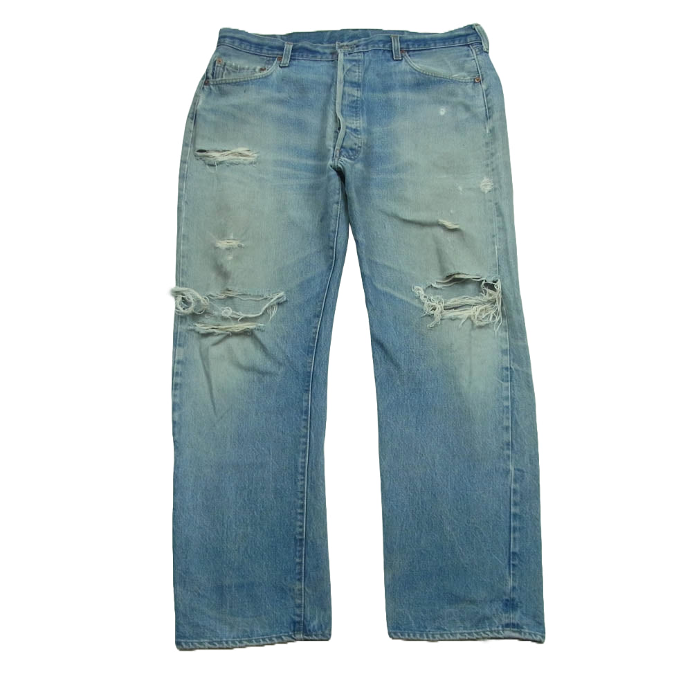 Levi's リーバイス 80s ヴィンテージ 501 RED LINE 赤耳 裏刻印 524 ボタン フライ ストレート デニム パンツ インディゴブルー系 W40 L33【中古】