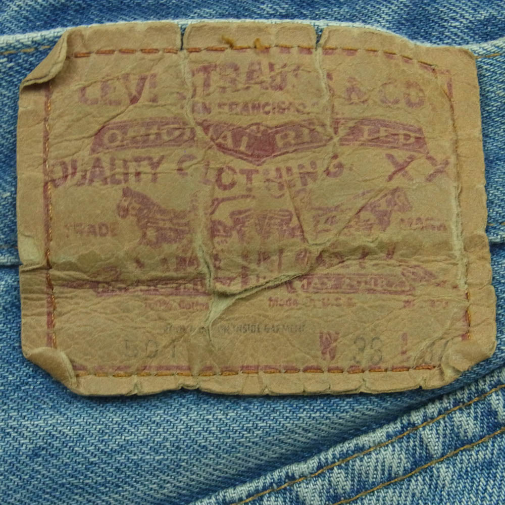 Levi's リーバイス 80s ヴィンテージ 501 RED LINE 赤耳 裏刻印 524 ボタン フライ ストレート デニム パンツ インディゴブルー系 W38【中古】