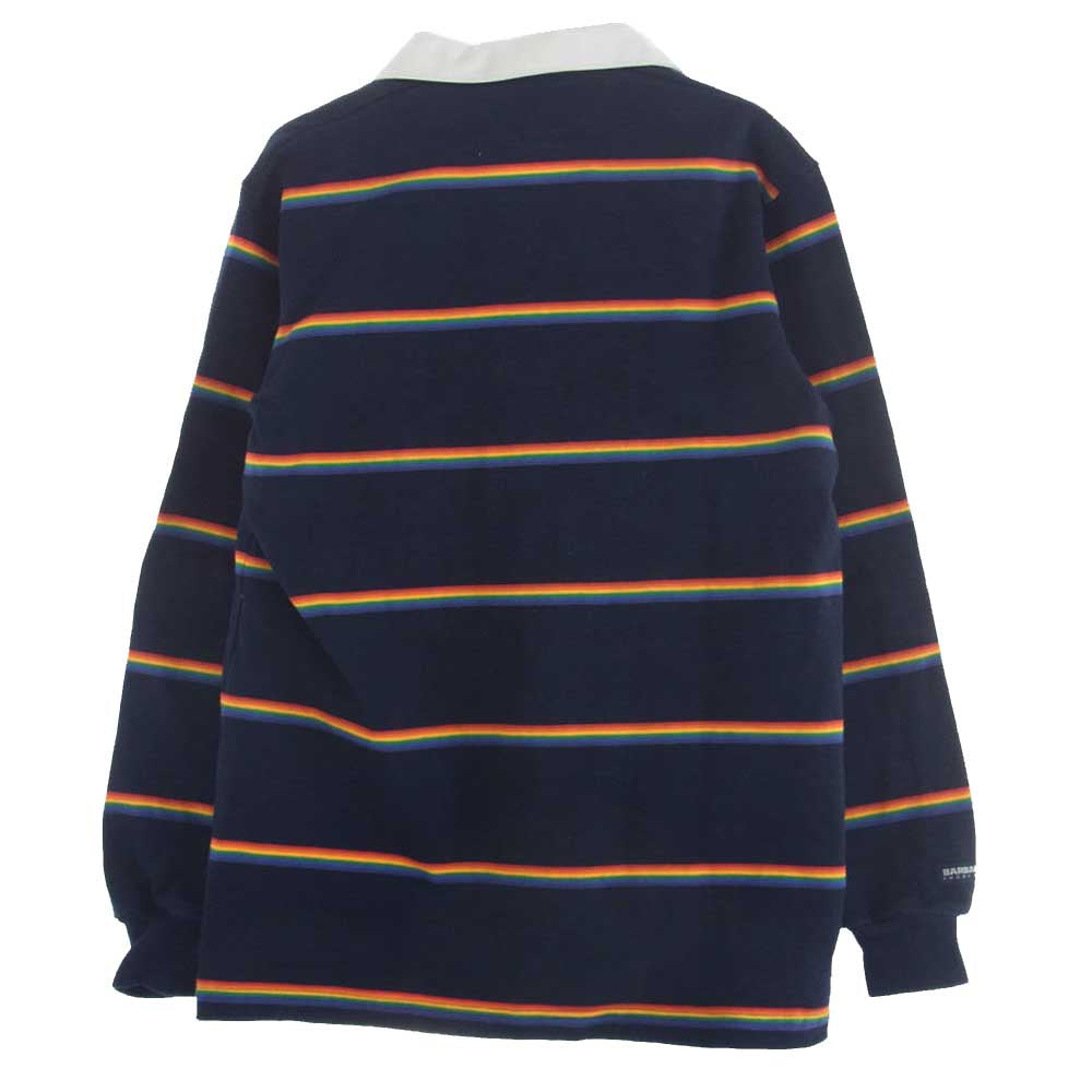 Barbarian バーバリアン ストライプ 長袖 ラガー シャツ ネイビー系 XL【中古】