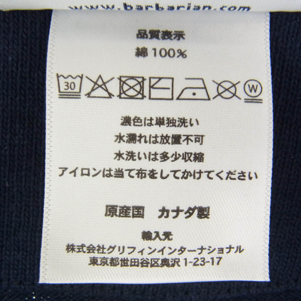Barbarian バーバリアン ストライプ 長袖 ラガー シャツ ネイビー系 XL【中古】