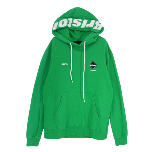 F.C.R.B. エフシーアールビー 22SS FCRB-220054 LOGO APPLIQUE PULLOVER SWEAT HOODIE ロゴアップリケ プルオーバー フーディ パーカー グリーン系 M【中古】