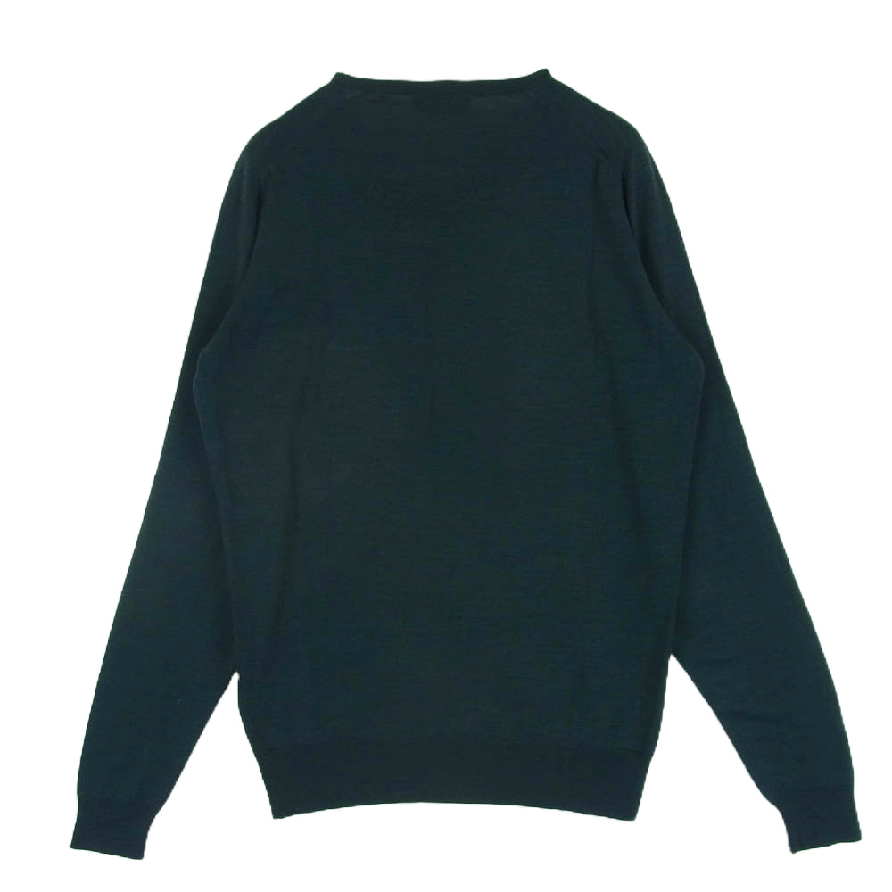 JOHN SMEDLEY ジョンスメドレー 英国製 ウール クルーネック ニット セーター ダークグリーン系 M【中古】
