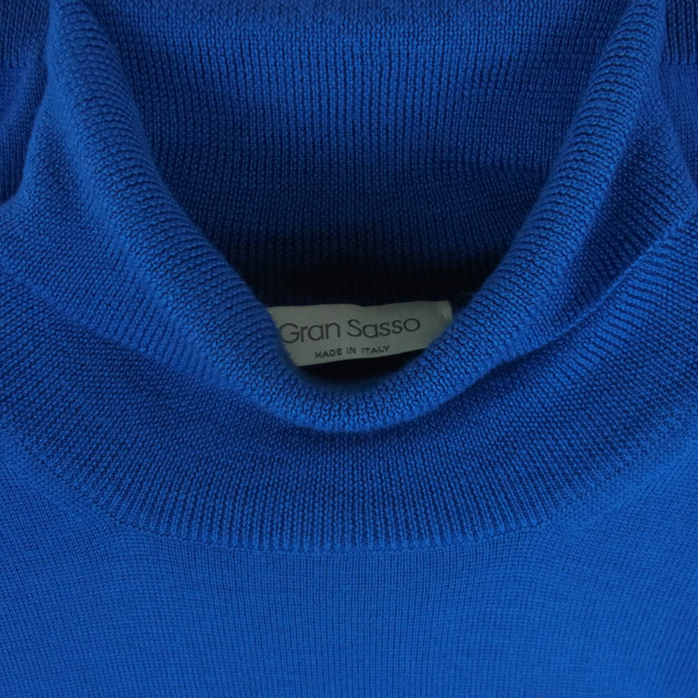 グランサッソ イタリア製 55157 ウール タートルネック セーター ニット ブルー系【中古】