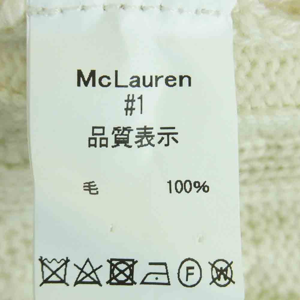 マックローレン イタリア製 202 チルデン ニット ウール Vネック セーター オフホワイト系 #1【中古】