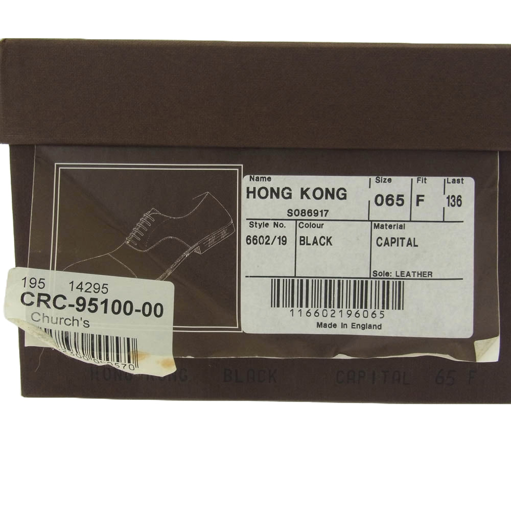 CHURCH'S チャーチ 6602 HONG KONG 香港 ホンコン シティコレクション レザーソール ストレートチップ  レザー シューズ ブラック系 65【中古】