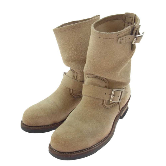 RED WING レッドウィング 8268 09年製 USA製 ENGINEER BOOTS スエード エンジニア ブーツ ベージュ系 US9【中古】
