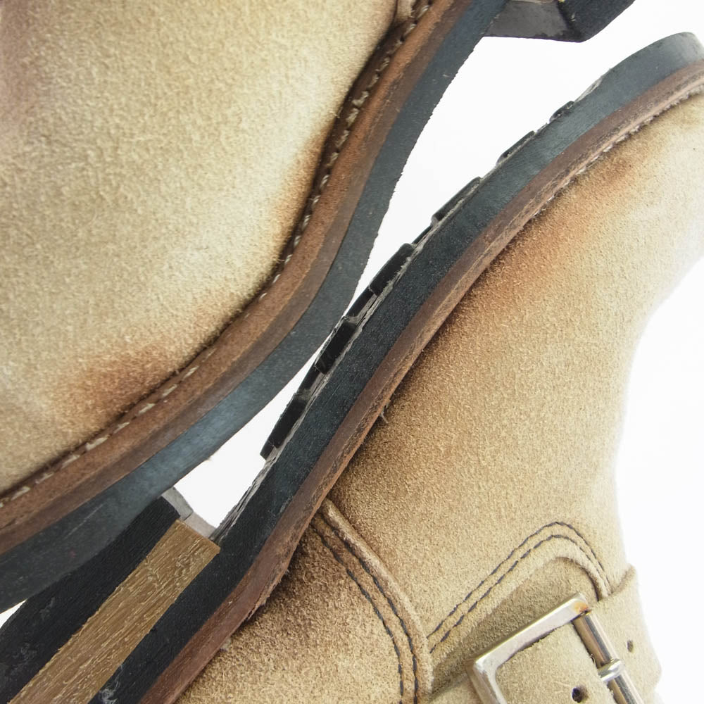 RED WING レッドウィング 8268 09年製 USA製 ENGINEER BOOTS スエード エンジニア ブーツ ベージュ系 US9【中古】