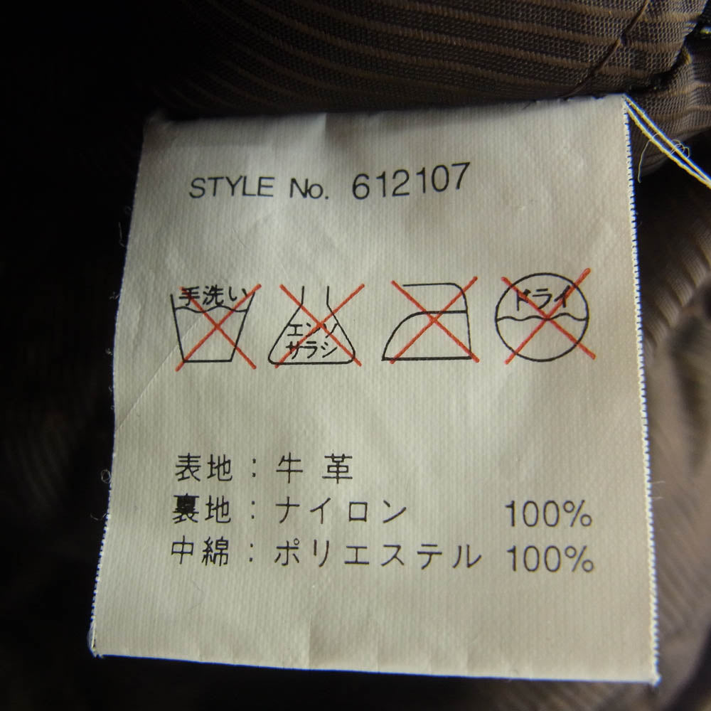 AVIREX アヴィレックス 612107 カウレザー 襟付き ジップアップ シングル ライダース レザー ジャケット ブラウン系 L【中古】