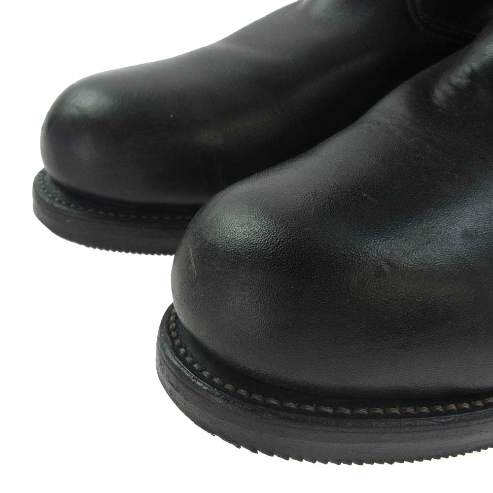 Chippewa チペワ 59868 80s プリント黒タグ ENGINEER BOOTS プレーントゥ レザー エンジニア ブーツ ブラック系 9E【中古】