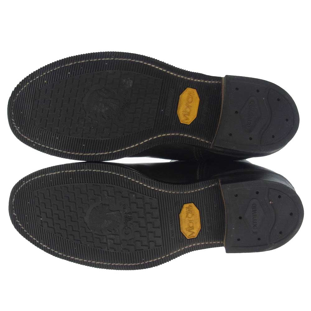 Chippewa チペワ 59868 80s プリント黒タグ ENGINEER BOOTS プレーントゥ レザー エンジニア ブーツ ブラック系 9E【中古】