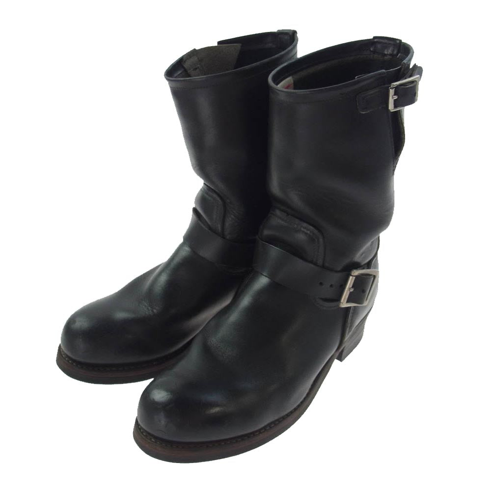 RED WING レッドウィング 2268 PT99 03年製 刺繍羽タグ ENGINEER BOOTS ブラック クローム エンジニア ブーツ ブラック系 US9【中古】