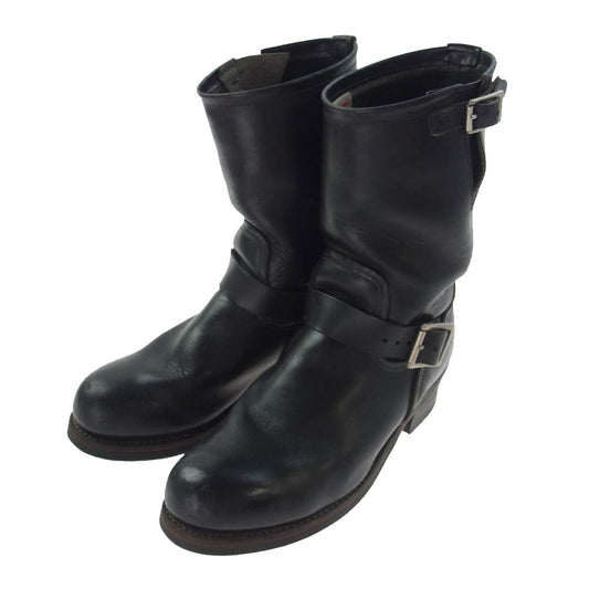 RED WING レッドウィング 2268 PT99 03年製 刺繍羽タグ ENGINEER BOOTS ブラック クローム エンジニア ブーツ ブラック系 US9【中古】