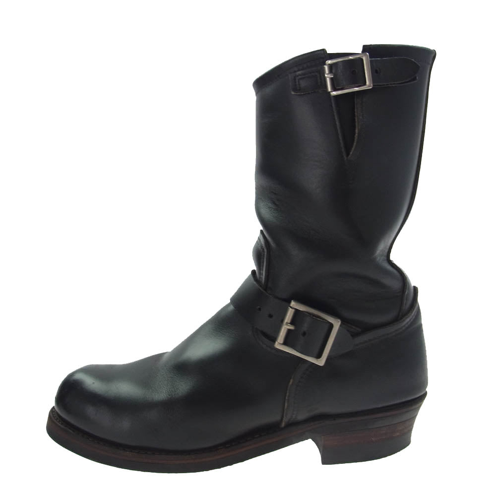 RED WING レッドウィング 2268 PT99 03年製 刺繍羽タグ ENGINEER BOOTS ブラック クローム エンジニア ブーツ ブラック系 US9【中古】