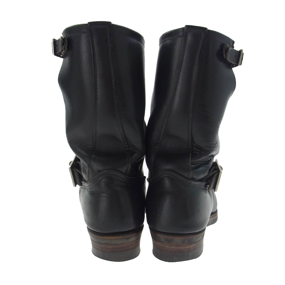 RED WING レッドウィング 2268 PT99 03年製 刺繍羽タグ ENGINEER BOOTS ブラック クローム エンジニア ブーツ ブラック系 US9【中古】