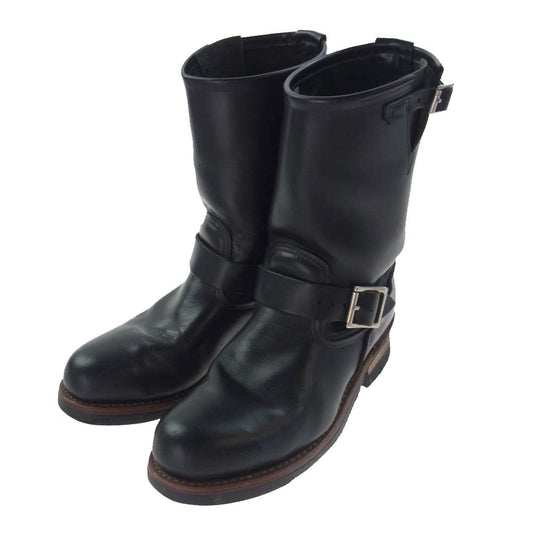 RED WING レッドウィング 2268 08年製 USA製 ENGINEER BOOTS レザー エンジニア ブーツ ブラック系 US9D【中古】