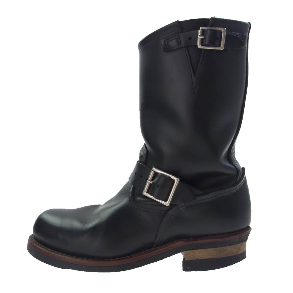 RED WING レッドウィング 2268 08年製 USA製 ENGINEER BOOTS レザー エンジニア ブーツ ブラック系 US9D【中古】