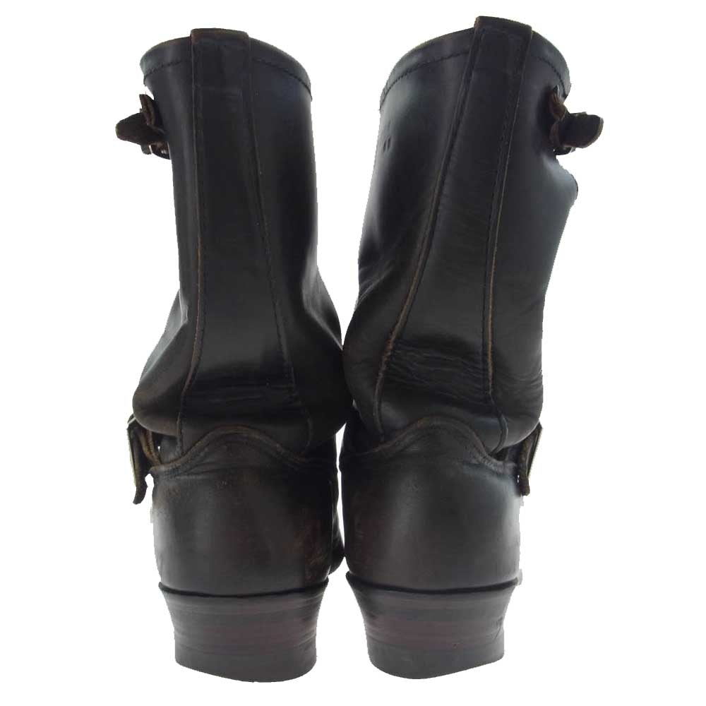 RED WING レッドウィング 2268 PT91 茶芯 プリント羽根タグ USA製 ENGINEER BOOTS レザー エンジニア ブーツ ブラック系 印字薄れの為不明【中古】