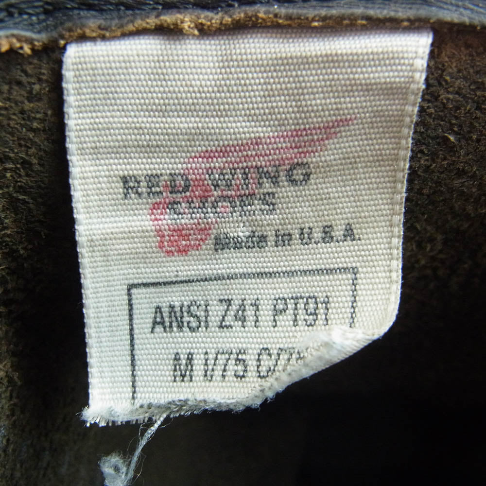 RED WING レッドウィング 2268 PT91 茶芯 プリント羽根タグ USA製 ENGINEER BOOTS レザー エンジニア ブーツ ブラック系 印字薄れの為不明【中古】