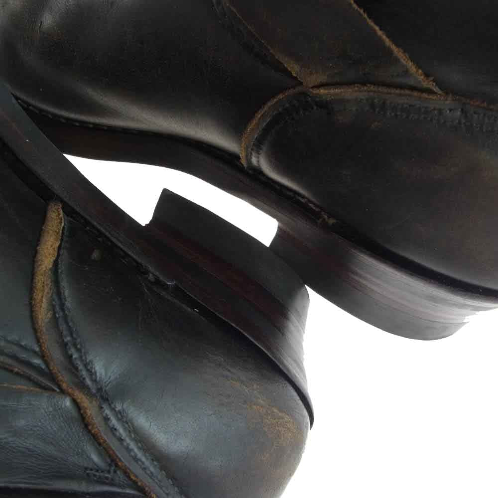 RED WING レッドウィング 2268 PT91 茶芯 プリント羽根タグ USA製 ENGINEER BOOTS レザー エンジニア ブーツ ブラック系 印字薄れの為不明【中古】