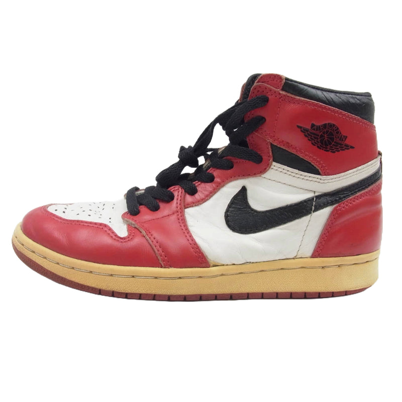 NIKE ナイキ 130207-101 ヴィンテージ 1994年製 復刻 AIR JORDAN 1 RETRO HIGH CHICAGO エアジョーダン1 シカゴ ハイカット スニーカー レッド系 ホワイト系 25cm【中古】