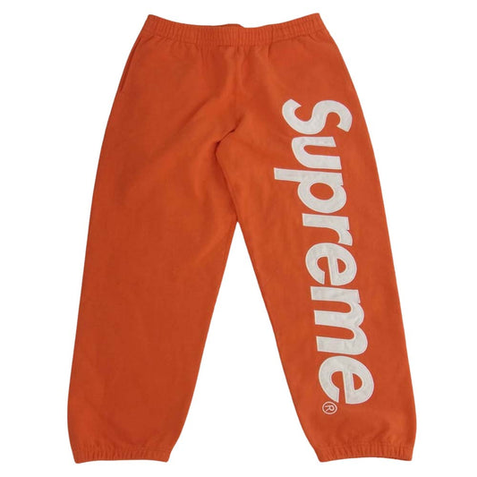 Supreme シュプリーム 24AW Satin Applique Sweatpant サテン アップリケ スウェットパンツ レッド系 L【美品】【中古】