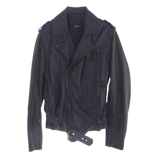 スリーワンフィリップリム 袖着脱可能 2WAY 切替 ラムレザー ダブルライダース ジャケット ベスト ネイビー系 ブラック系 XS【中古】