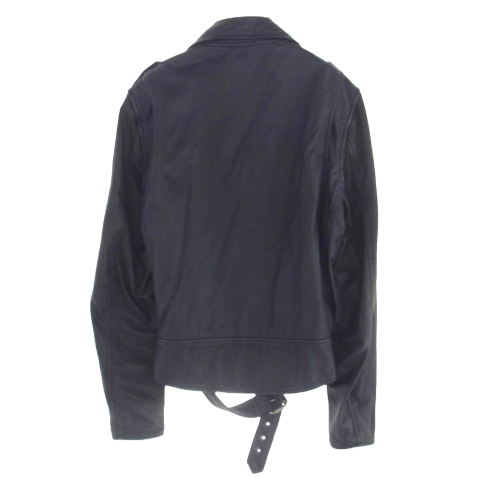 スリーワンフィリップリム 袖着脱可能 2WAY 切替 ラムレザー ダブルライダース ジャケット ベスト ネイビー系 ブラック系 XS【中古】