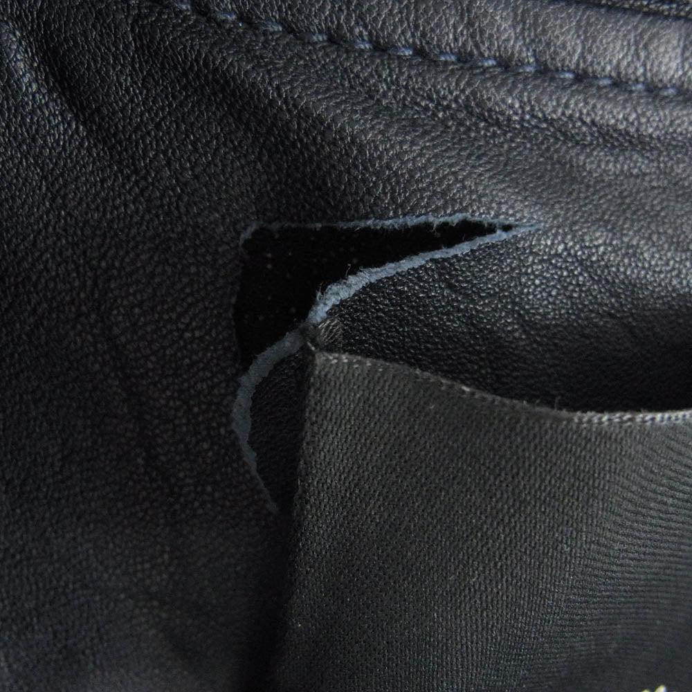 スリーワンフィリップリム 袖着脱可能 2WAY 切替 ラムレザー ダブルライダース ジャケット ベスト ネイビー系 ブラック系 XS【中古】