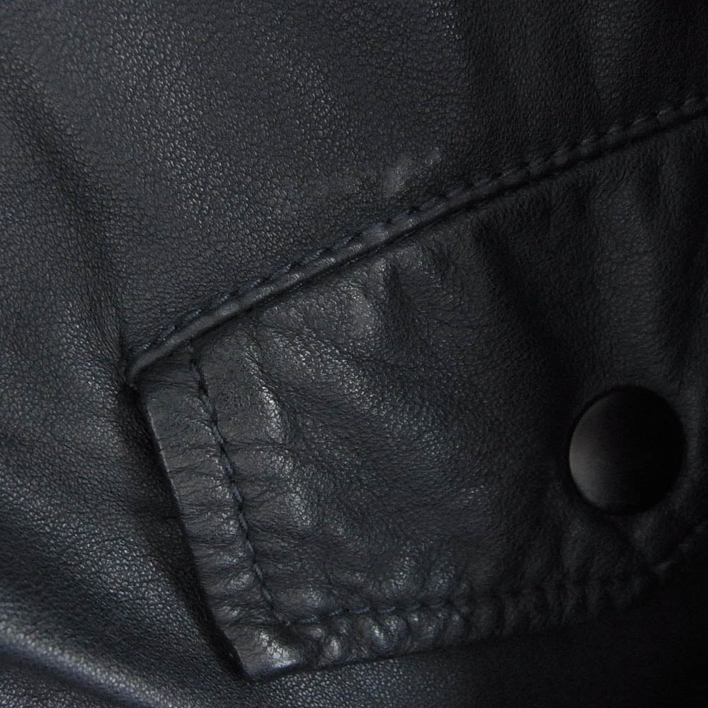 スリーワンフィリップリム 袖着脱可能 2WAY 切替 ラムレザー ダブルライダース ジャケット ベスト ネイビー系 ブラック系 XS【中古】