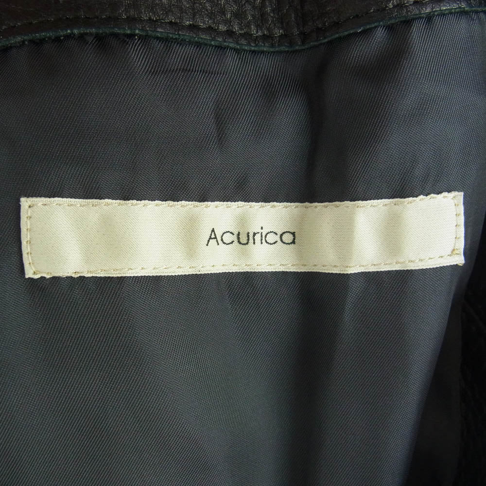 アクリカ Acme1001 カウレザー シングル ライダース ジャケット ブラック系 M【中古】