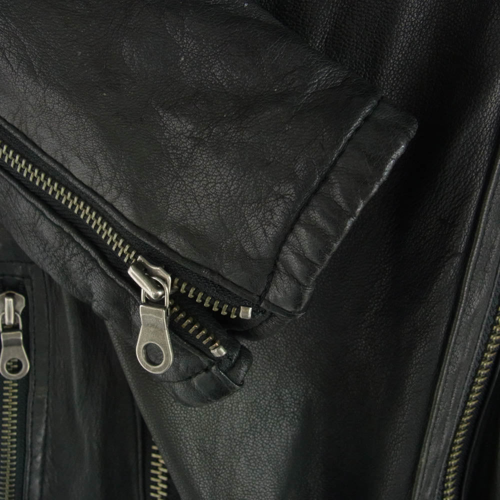 MIHARA YASUHIRO ミハラヤスヒロ 91011234 鹿側 ディアスキン 変形 レザー ライダースジャケット ブラック系 S【中古】