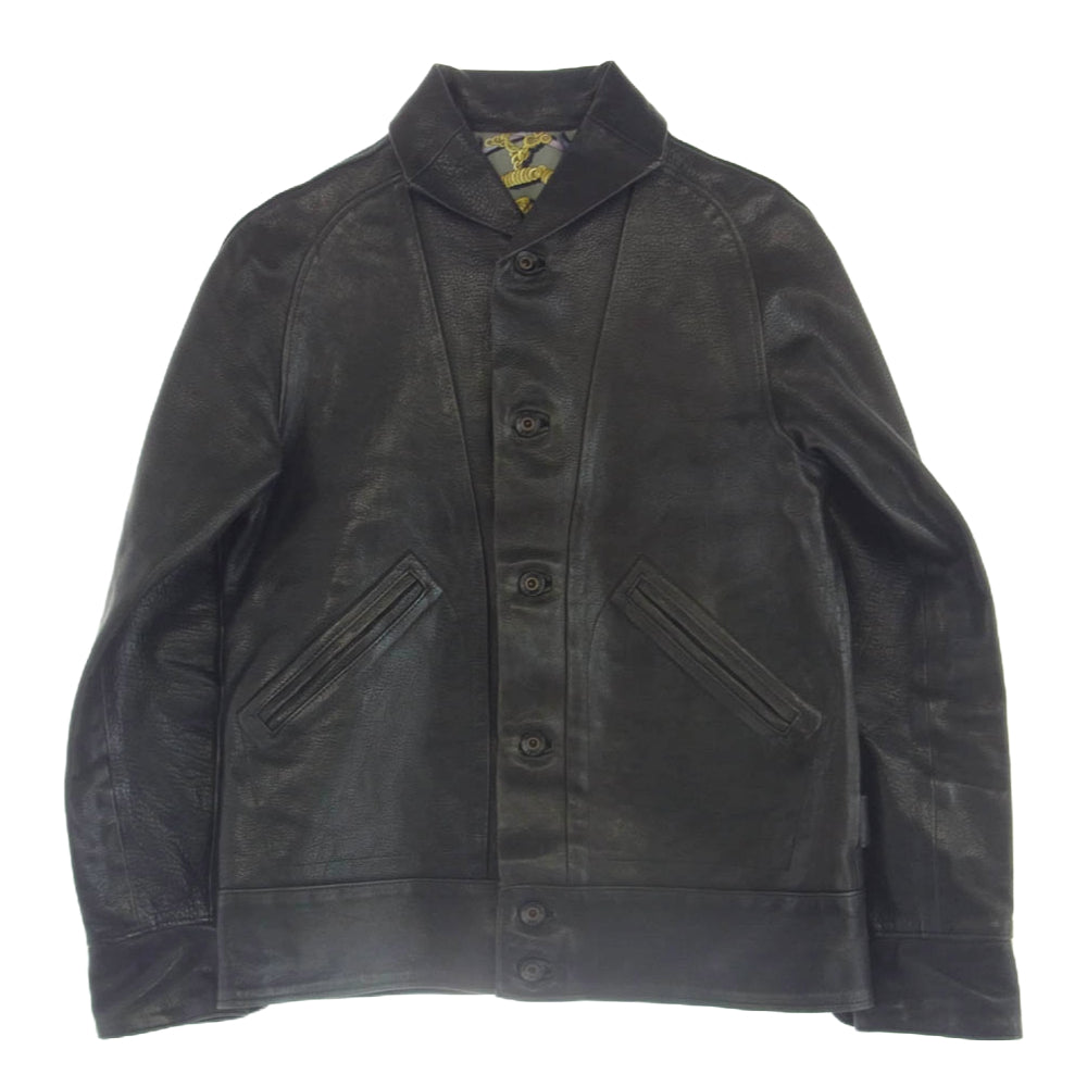 ネクサスセブン CRUSADER LEATHER JKT MAD MAXX 裏地スカーフ クルーザー レザー ジャケット ブラック系 44【中古】