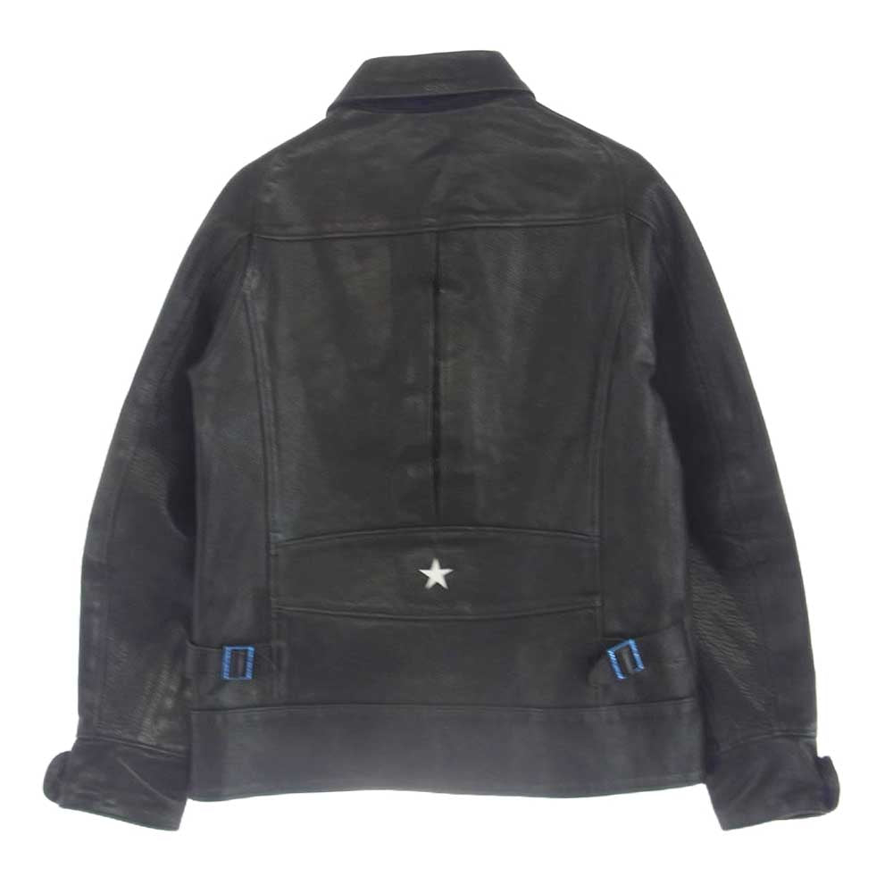 ネクサスセブン CRUSADER LEATHER JKT MAD MAXX 裏地スカーフ クルーザー レザー ジャケット ブラック系 44【中古】