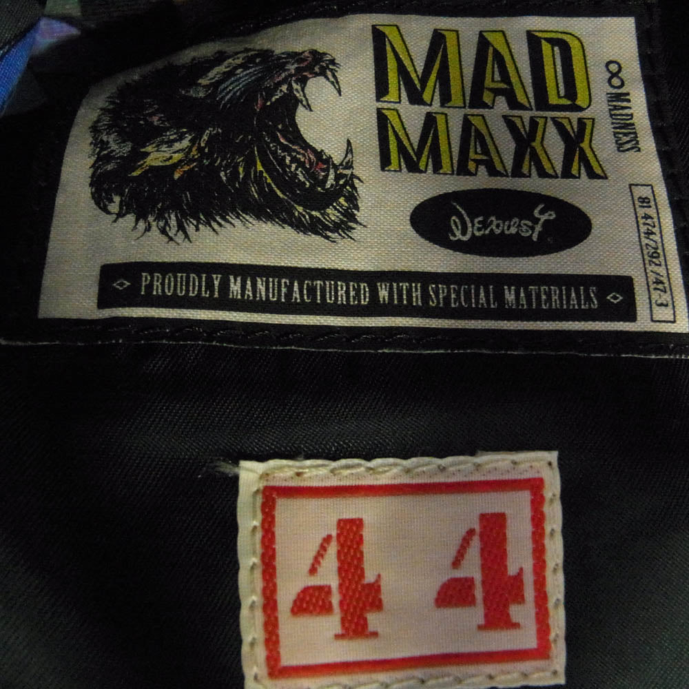 ネクサスセブン CRUSADER LEATHER JKT MAD MAXX 裏地スカーフ クルーザー レザー ジャケット ブラック系 44【中古】