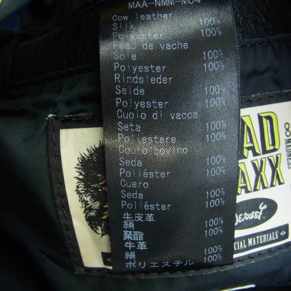 ネクサスセブン CRUSADER LEATHER JKT MAD MAXX 裏地スカーフ クルーザー レザー ジャケット ブラック系 44【中古】