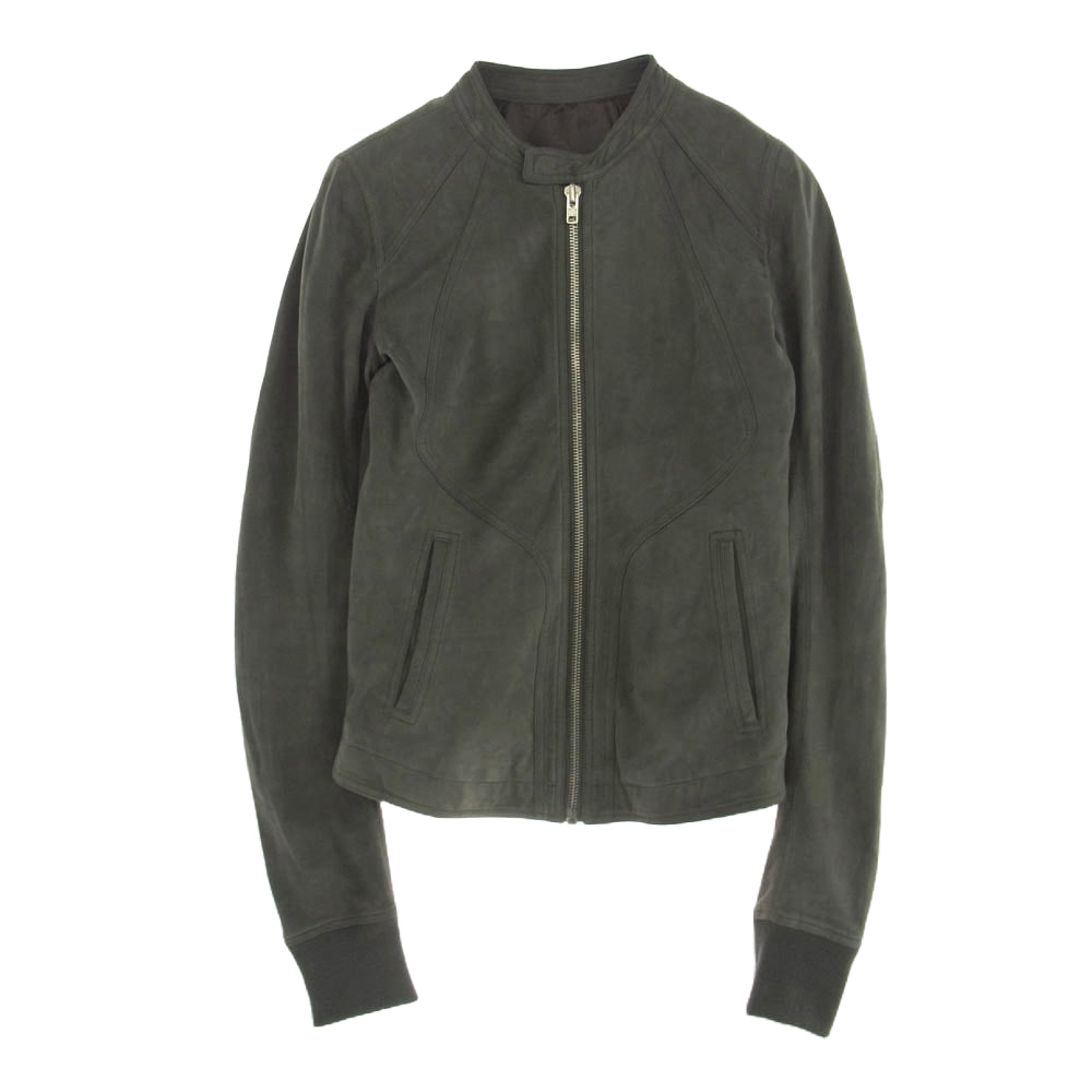 Rick Owens リックオウエンス 15SS RU15S4761-LK 国内正規品 Intarsia Jacket  ラムヌバック ラムレザー インターシャ ジャケット グレー系 46【中古】