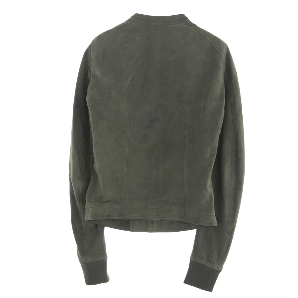 Rick Owens リックオウエンス 15SS RU15S4761-LK 国内正規品 Intarsia Jacket  ラムヌバック ラムレザー インターシャ ジャケット グレー系 46【中古】