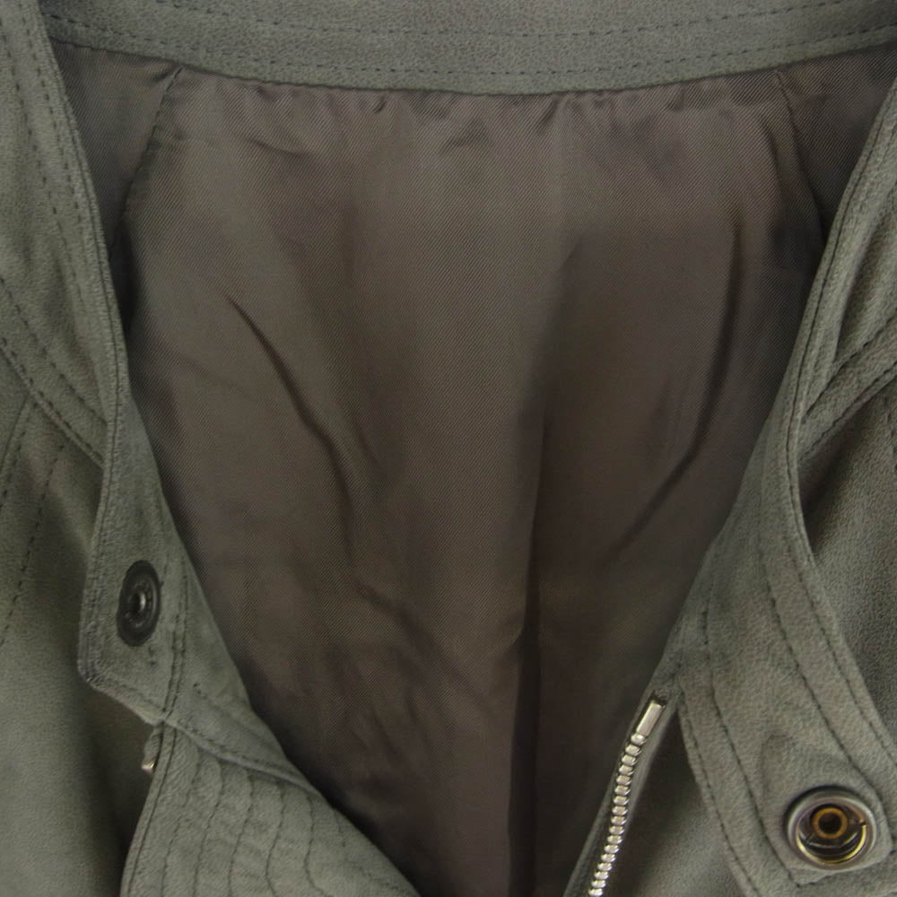 Rick Owens リックオウエンス 15SS RU15S4761-LK 国内正規品 Intarsia Jacket  ラムヌバック ラムレザー インターシャ ジャケット グレー系 46【中古】