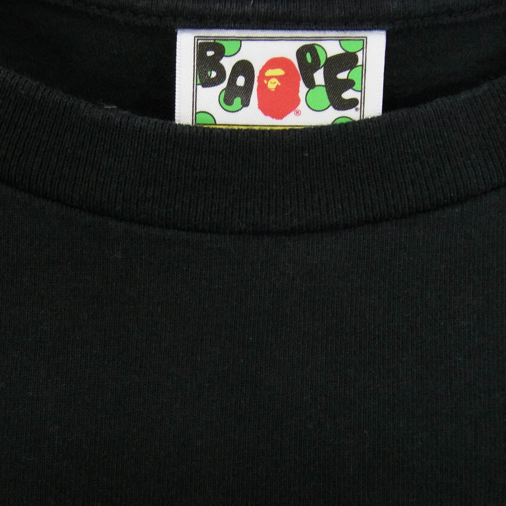 A BATHING APE アベイシングエイプ U.S.S URSUS BAPE カモ ジェネラル プリント 半袖 Tシャツ ブラック系 L【中古】