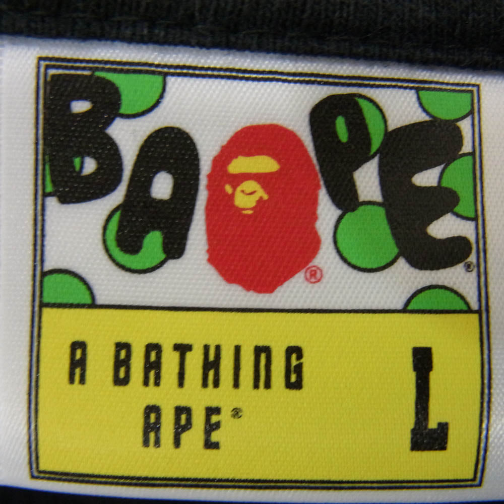 A BATHING APE アベイシングエイプ U.S.S URSUS BAPE カモ ジェネラル プリント 半袖 Tシャツ ブラック系 L【中古】
