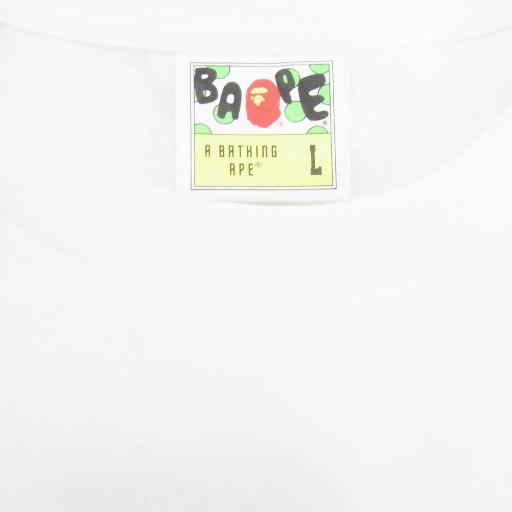 A BATHING APE アベイシングエイプ Broken College Tee ブロークン カレッジ 半袖 Tシャツ ホワイト系 L【新古品】【未使用】【中古】