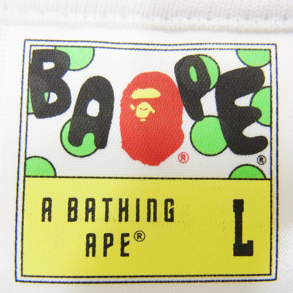 A BATHING APE アベイシングエイプ Broken College Tee ブロークン カレッジ 半袖 Tシャツ ホワイト系 L【新古品】【未使用】【中古】