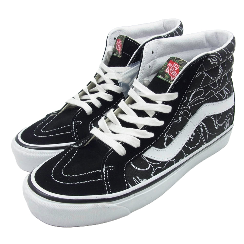 A BATHING APE アベイシングエイプ VN0A38gF7BG × Vans Line ABC Camo SK8-Hi Black バンズ ライン ABC カモ スケートハイカット スニーカー ブラック系 27.5cm【新古品】【未使用】【中古】