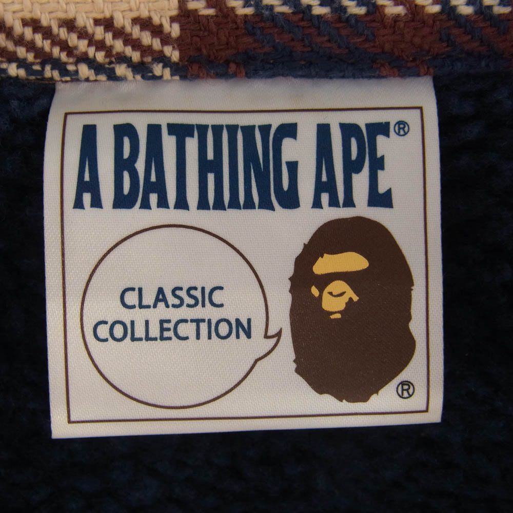 A BATHING APE アベイシングエイプ ラブジェネ チェック CPO ジャケット 裏ボア マルチカラー系 M【中古】