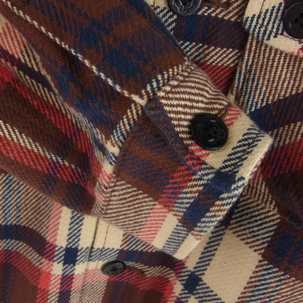 A BATHING APE アベイシングエイプ ラブジェネ チェック CPO ジャケット 裏ボア マルチカラー系 M【中古】