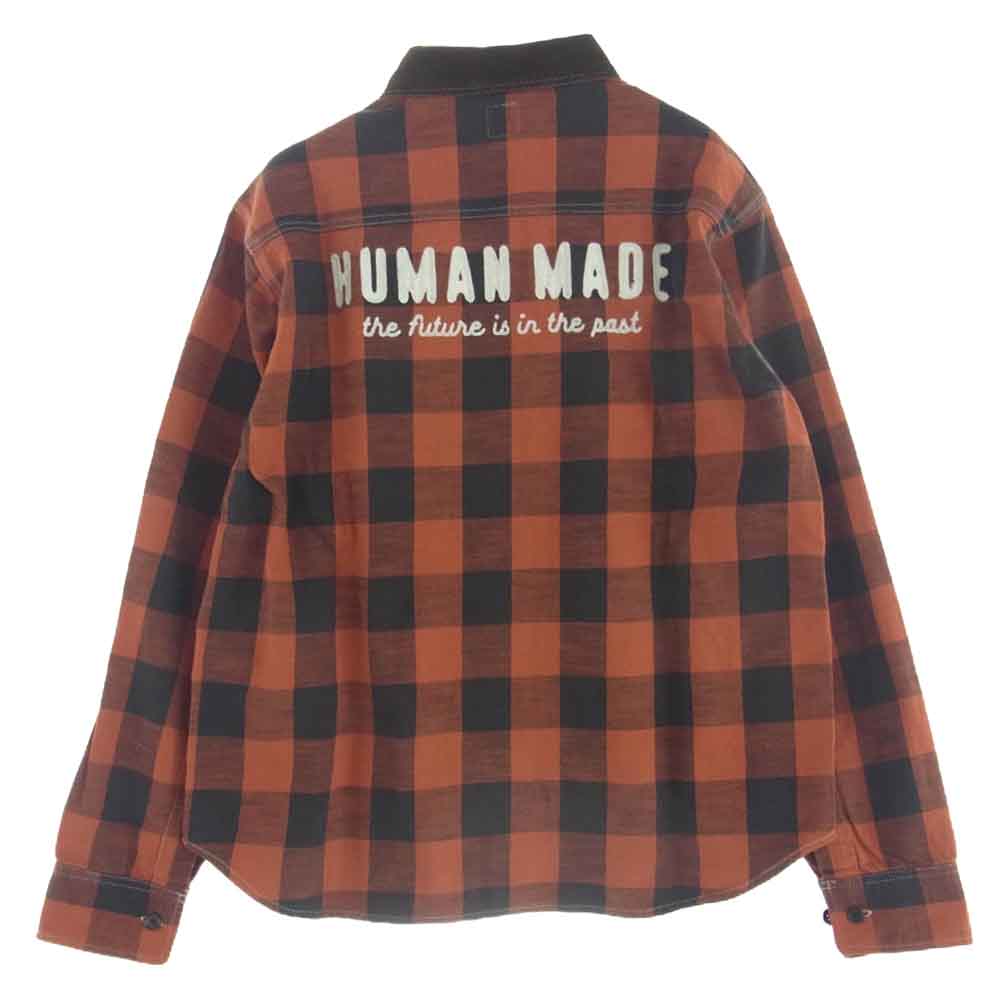 HUMAN MADE ヒューマンメイド 24AW SCOUT SHIRT スカウト デニム ブロック チェック 長袖 シャツ 刺繍 インディゴブルー系 M【美品】【中古】