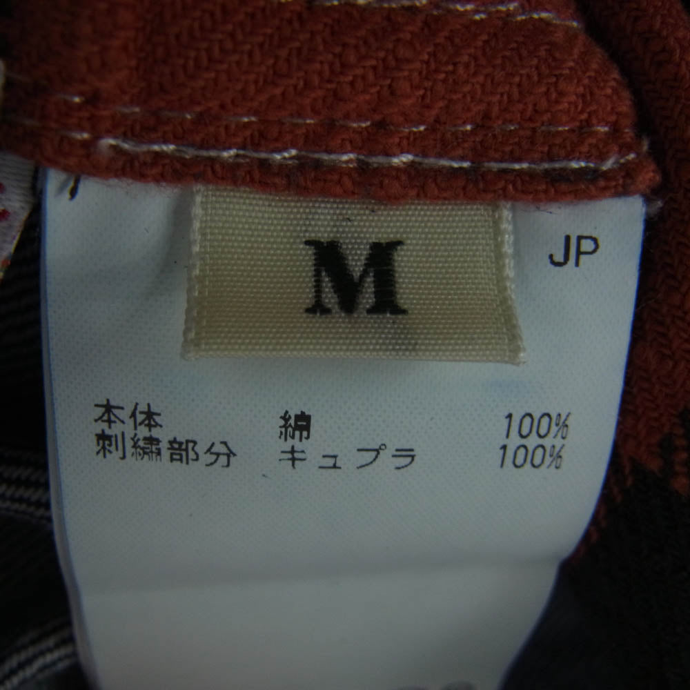 HUMAN MADE ヒューマンメイド 24AW SCOUT SHIRT スカウト デニム ブロック チェック 長袖 シャツ 刺繍 インディゴブルー系 M【美品】【中古】