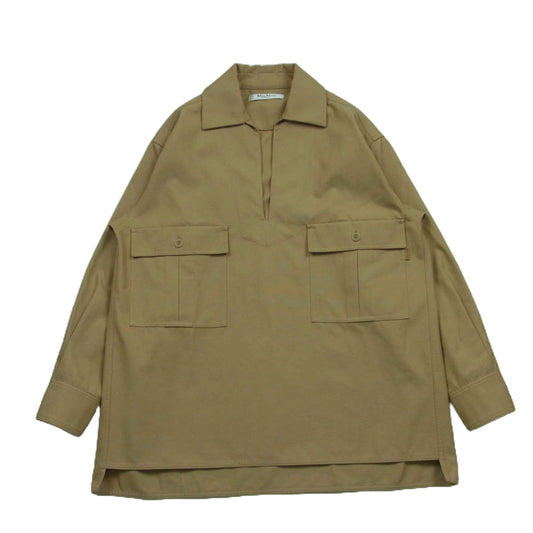 MAX MARA マックスマーラ 24111910436 ブラウス シャツ ジャケット コットン イタリア製 ライトブラウン系 40【中古】