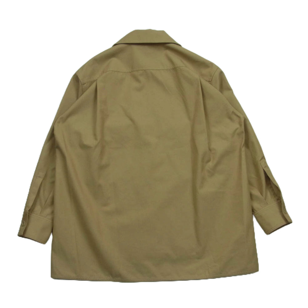 MAX MARA マックスマーラ 24111910436 ブラウス シャツ ジャケット コットン イタリア製 ライトブラウン系 40【中古】